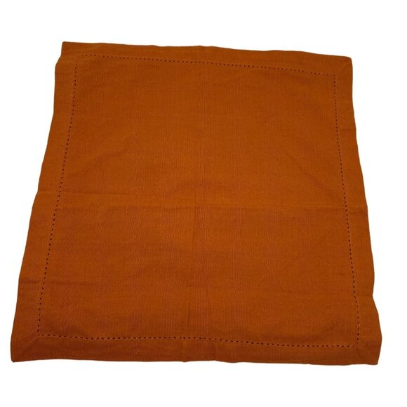 Laser Cut Out Design Burnt Orange Fabric Napkins Set of 8 - Picture 1 of 2